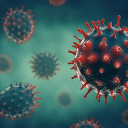 Microscopic view of Novel Coronavirus (2019-nCoV), Flu or SARS virus.
